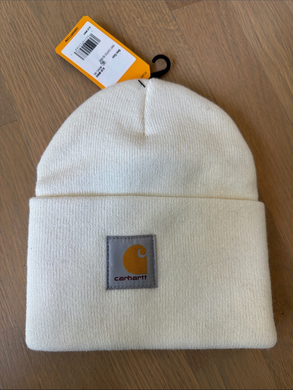 Carhartt Kids Cream Cuffed Beanie with Logo Patch
